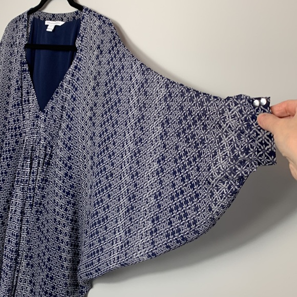 Diane Von Furstenberg Fleurette Silk Dress Navy and White Size 0 - Picture 6 of 14